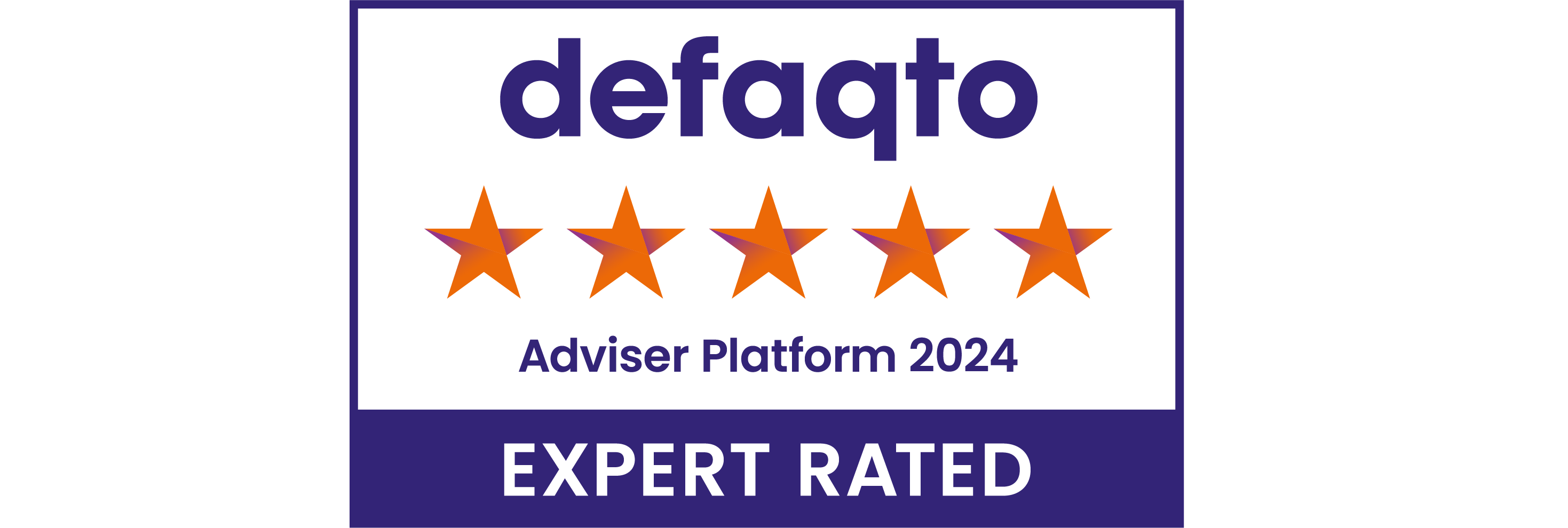 Defaqto 5 star adviser platform 2024 rating award image