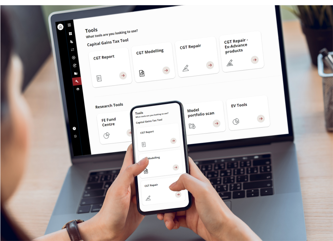 image of people using the Scottish Widows platform on both mobile and laptop.