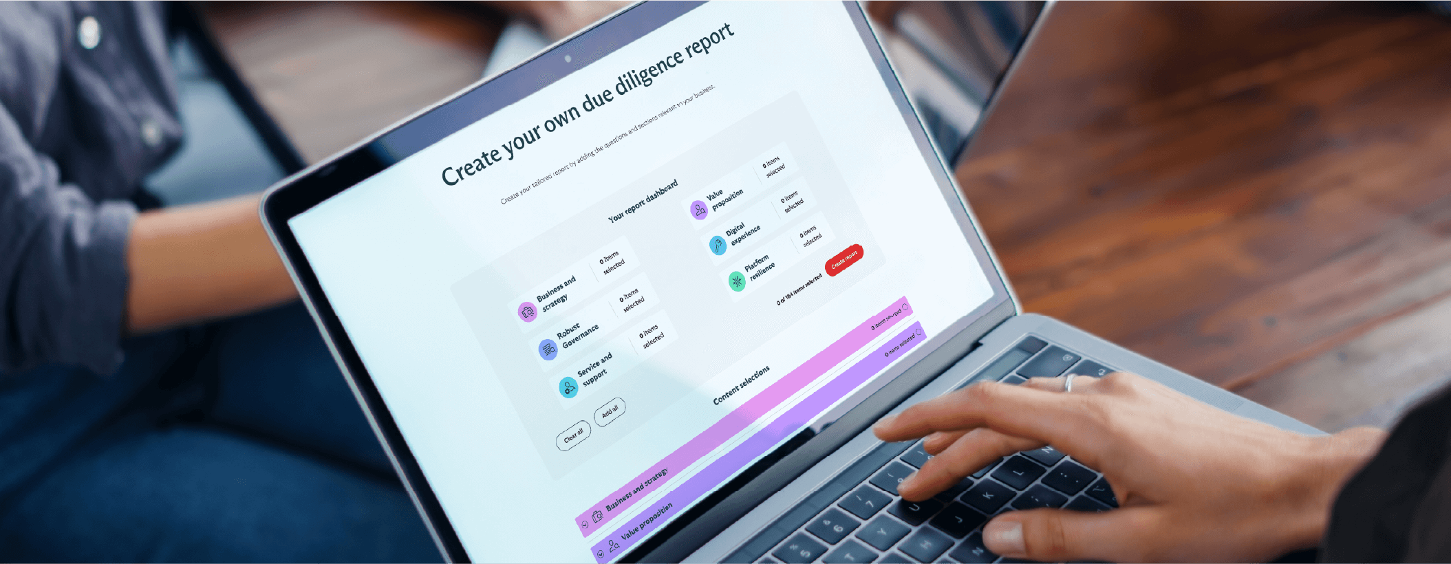 Close up of laptop screen showing the Scottish Widows Platform due diligence tool